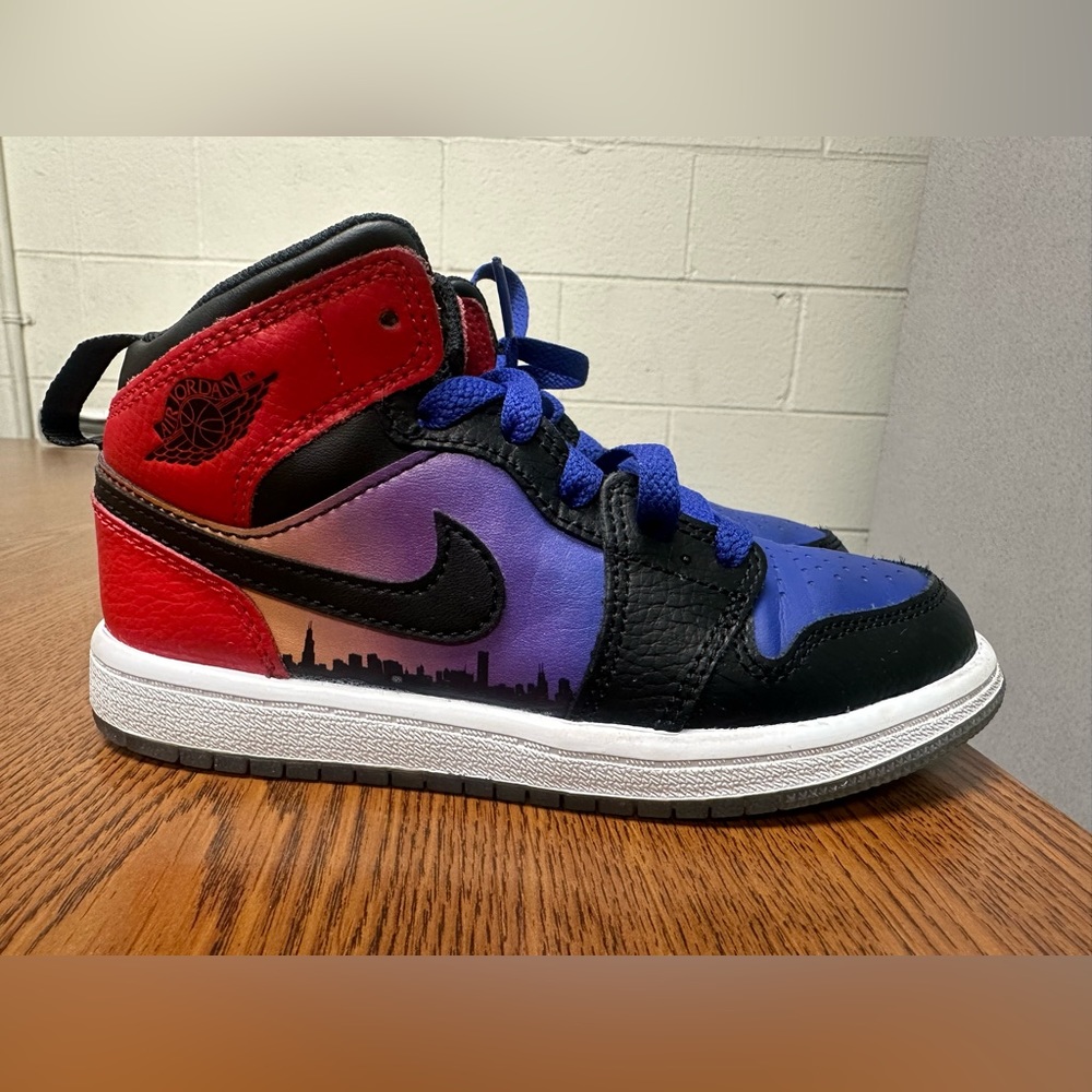 Blue and red Nike Air Jordan